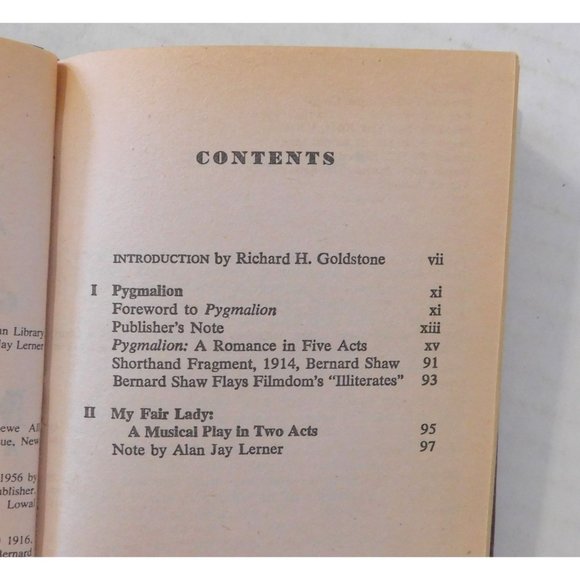 George Bernard Shaw's Pygmalion and My Fair Lady Vintage 1975 Hardcover Signet - Picture 5 of 6